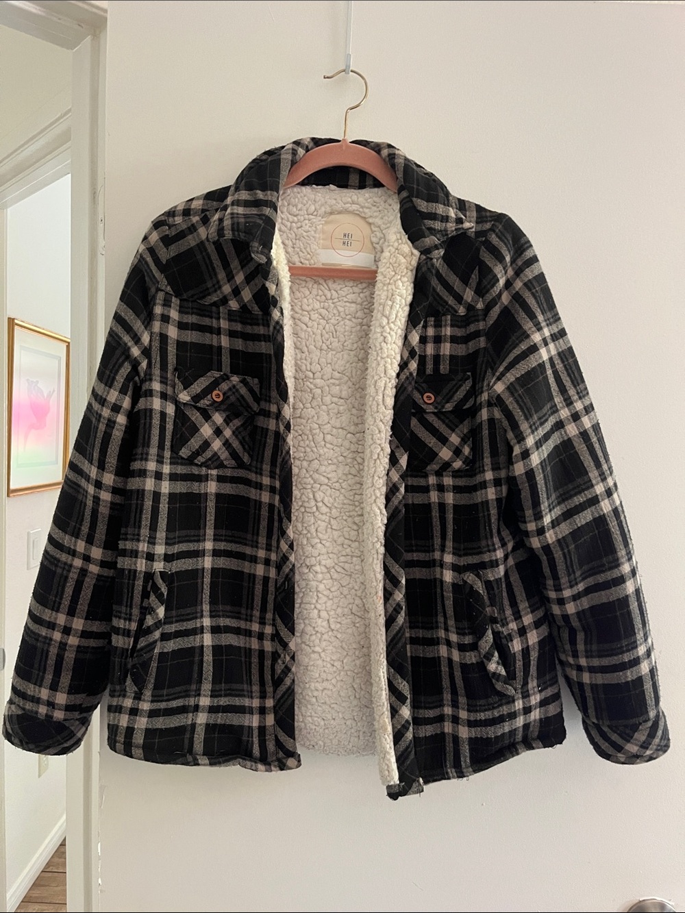Anthropologie Hei Hei Plaid Sherpa Jacket